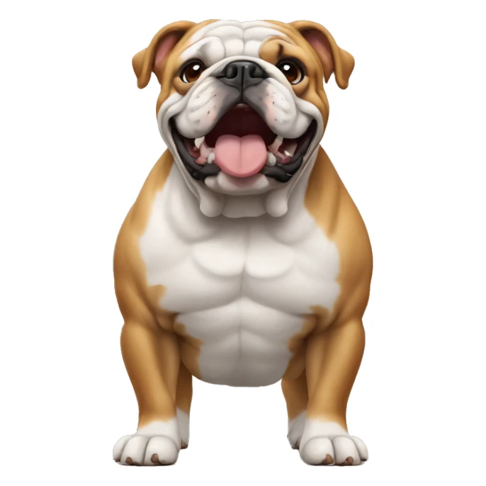english bulldog standing with two legs up sticker