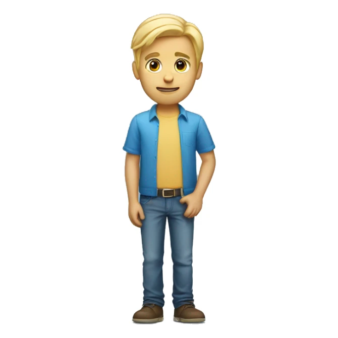 blond tall guy with blue shirt sticker