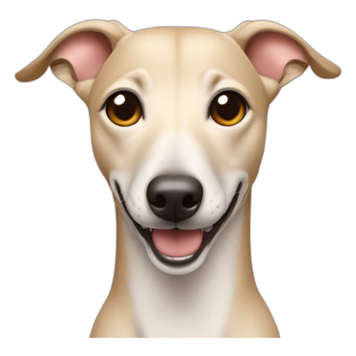 smiling face with heart eyes but it's a beige whippet's face sticker