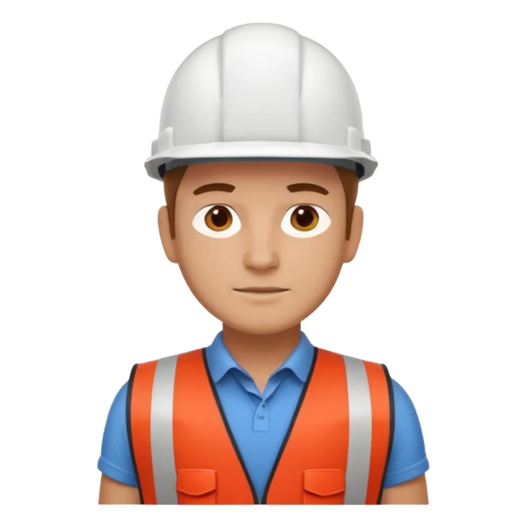 Arquitecto con casco blanco pero con chaleco de color rojo, la persona que sea un poquita morena sticker