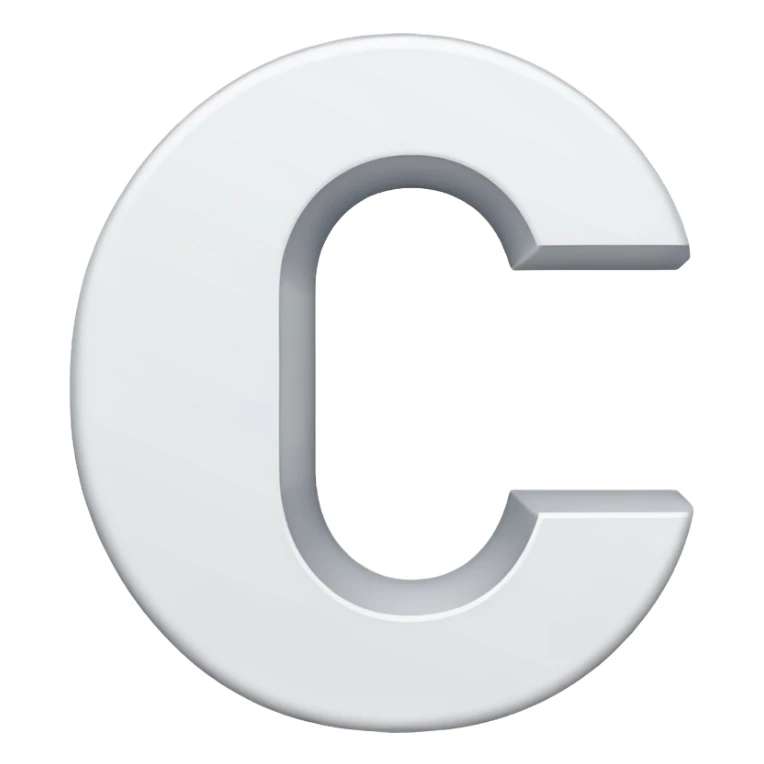 A white letter C with black background and white line crossing the C  sticker