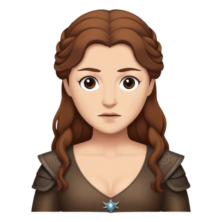 roslin frey from game of thrones, brown hair sticker