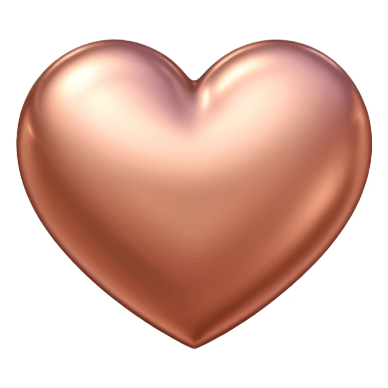 heart with metallic rose gold finish sticker