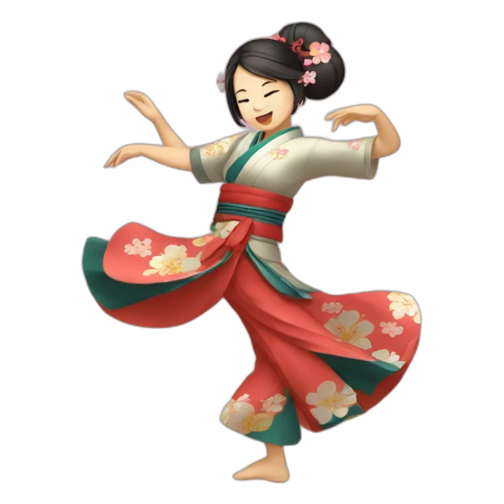 japanese girl dancing forró sticker