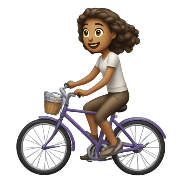 Girl riding bicycle sticker