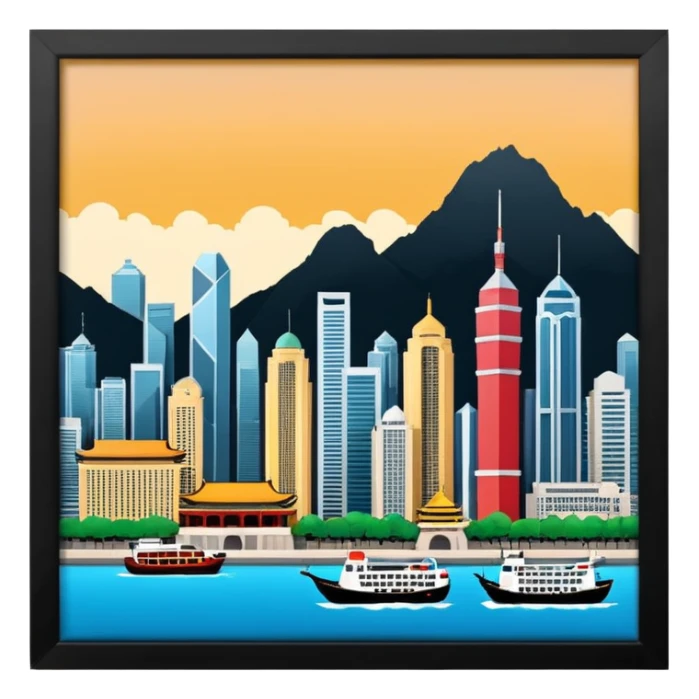 Hong Kong and Berlin of the East mix sticker