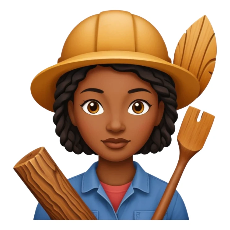 Wood Carving Craftsman black woman sticker