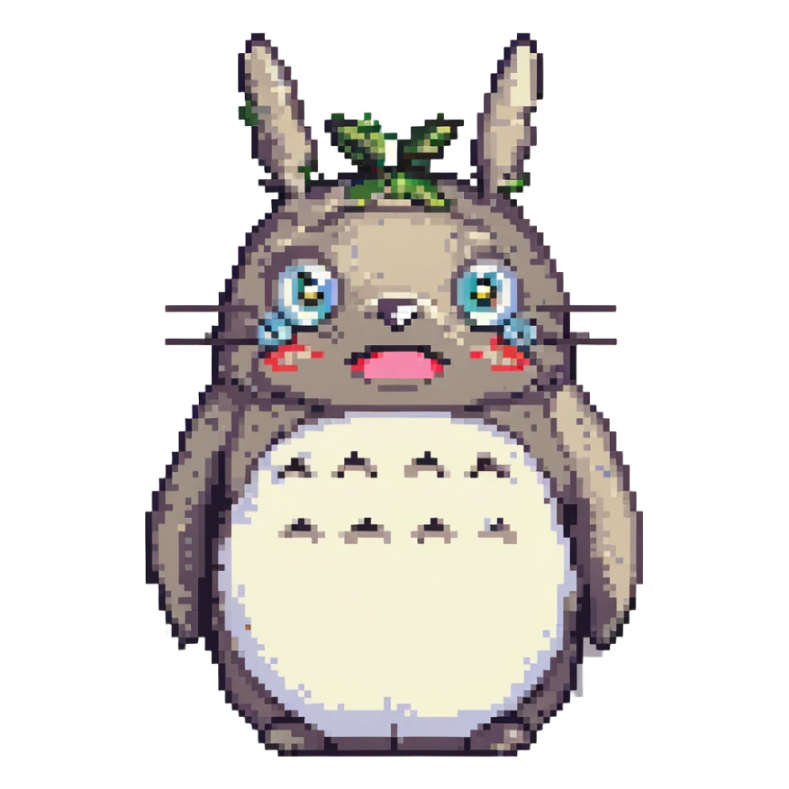 Totoro pogchamp emoji with big eyes sticker