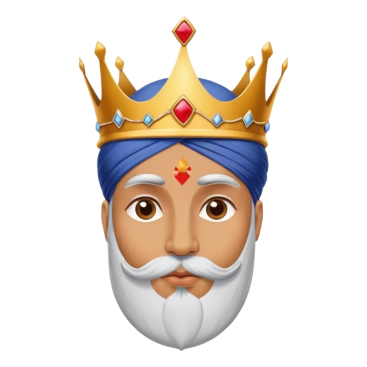 sikh guy with a king crown and a kiss on check sticker