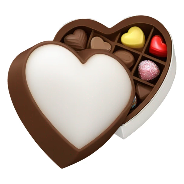 white heart shaped box with chocolates in it sticker