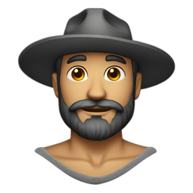 a tattooed gringo with a beard and a hat sticker