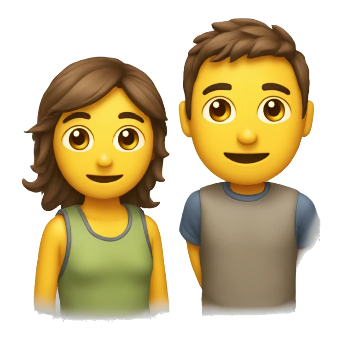 Emoji peliandose con un compañero y amigo sticker