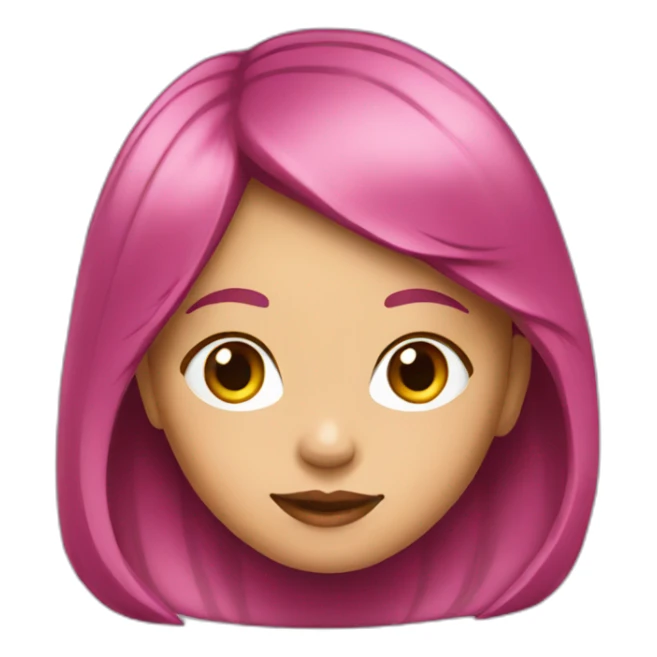 A young girl with dark pink medium length hair sticker