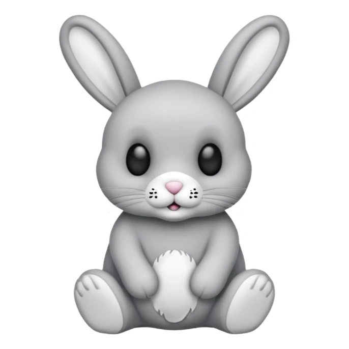 Emoji d'une peluche lapin a tete de mort sticker