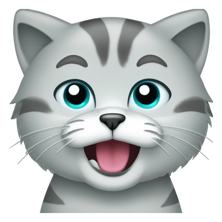 Cyan cat crying clip art style  sticker