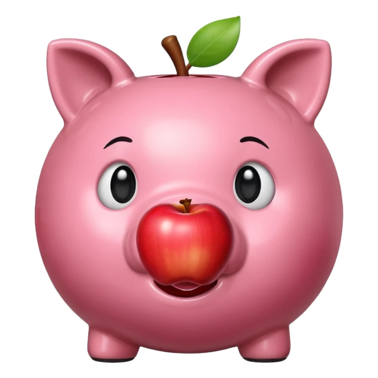 Piggy bank with Apple in mouth sticker
