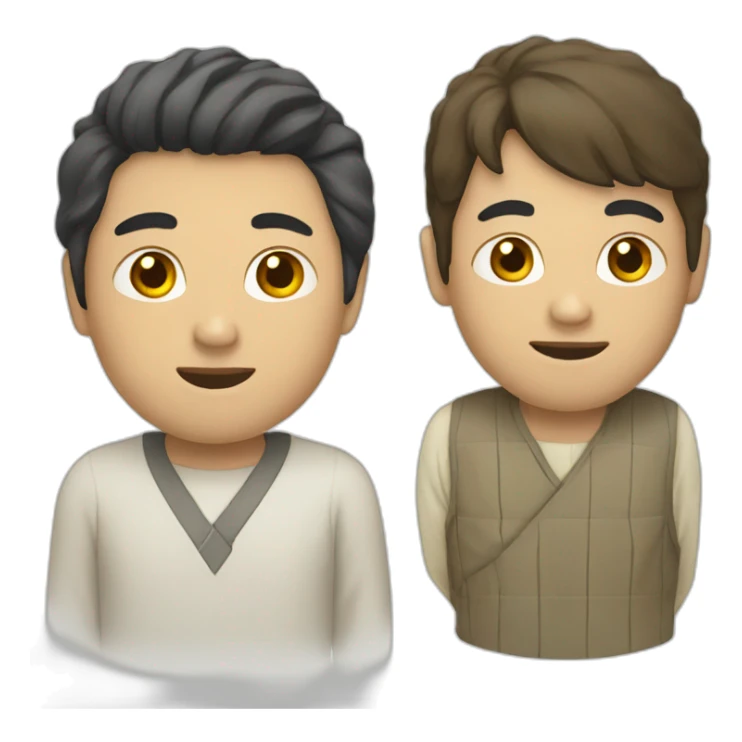 Japanese and white American men sticker