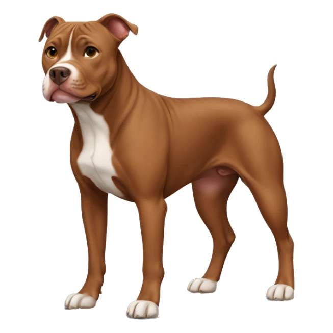Brown Pitbull standing sticker