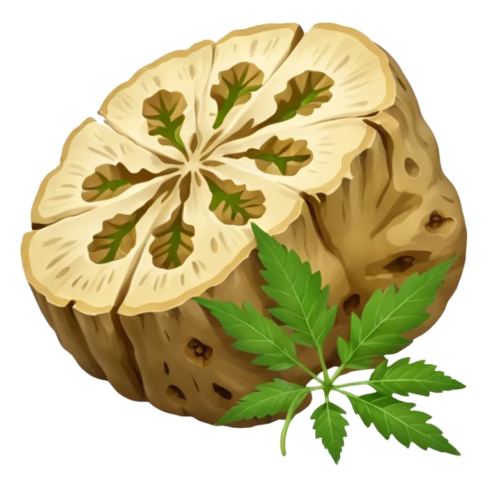 slices of white truffle with weed sticker