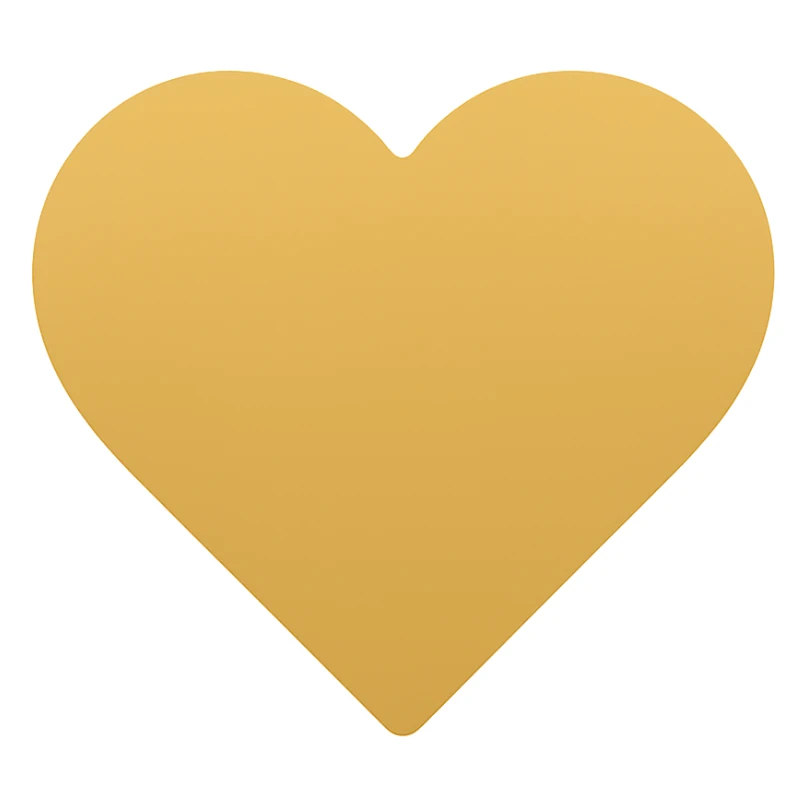 heart symbol in gold color #c89f49, elegant, no text sticker