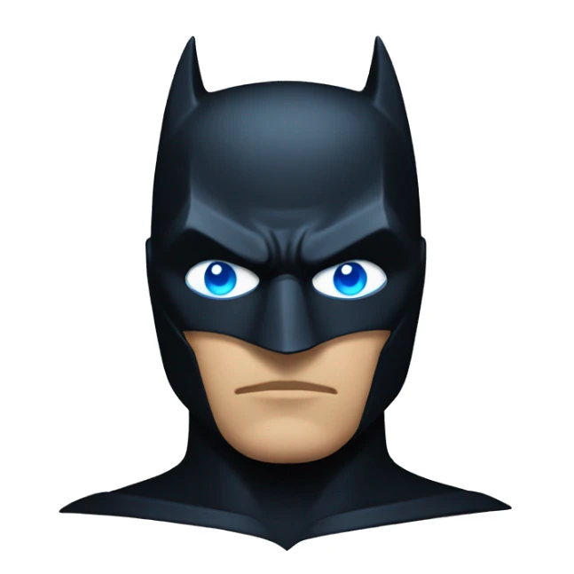 Dark Batman mask with blue eyes and serious dark face sticker