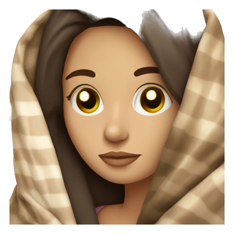 girl brunette inside a blanket sipping coffee eyes closed sticker