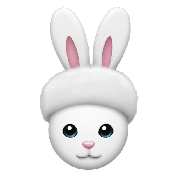 White fur bunny ear hat, bunny ear downwards  sticker