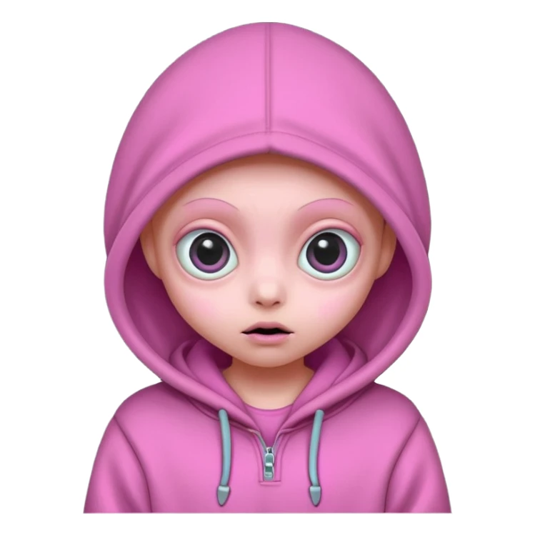 Aliens Pink, hoodie, cute big eyes sticker