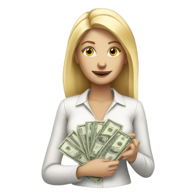 Blondin white woman with money sticker