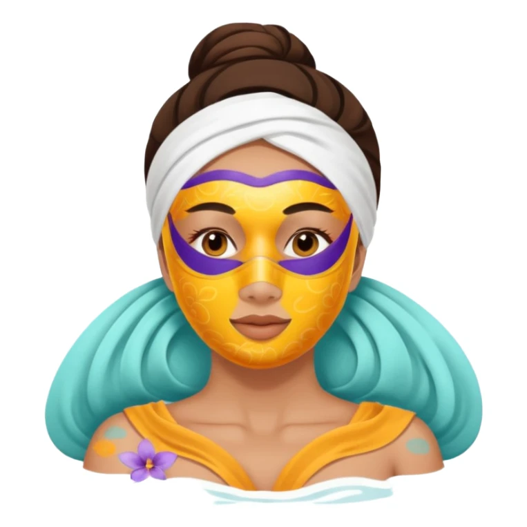 Lady with face mask spa beauty full face relaxing sticker