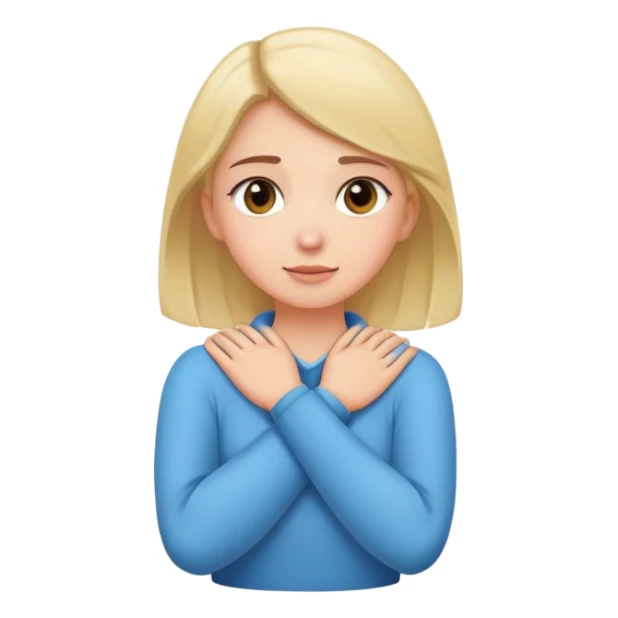 Girl putting arms around neck sticker