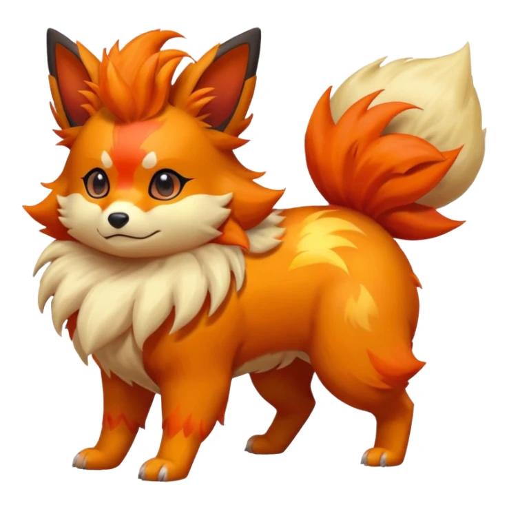 Flareon-Growlithe-Zorua-fusion-hybrid, full body sticker