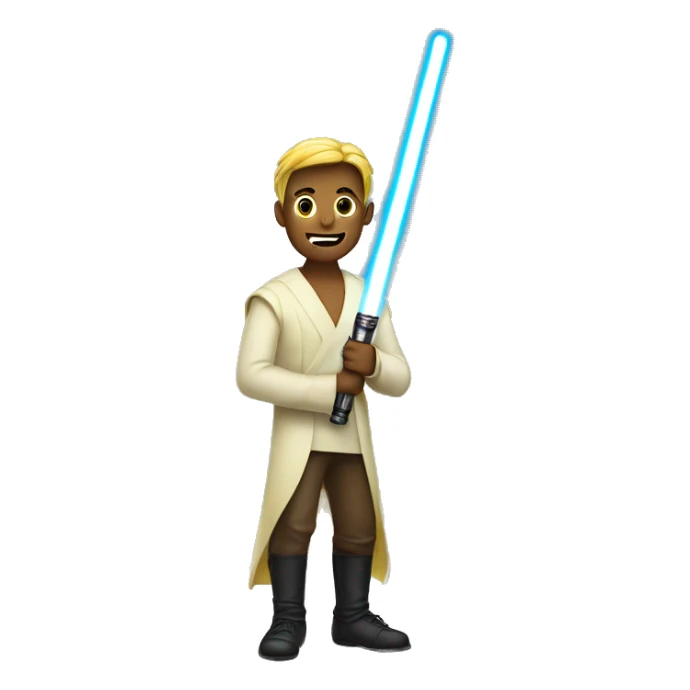 Guy standing on banana holding light saber  sticker
