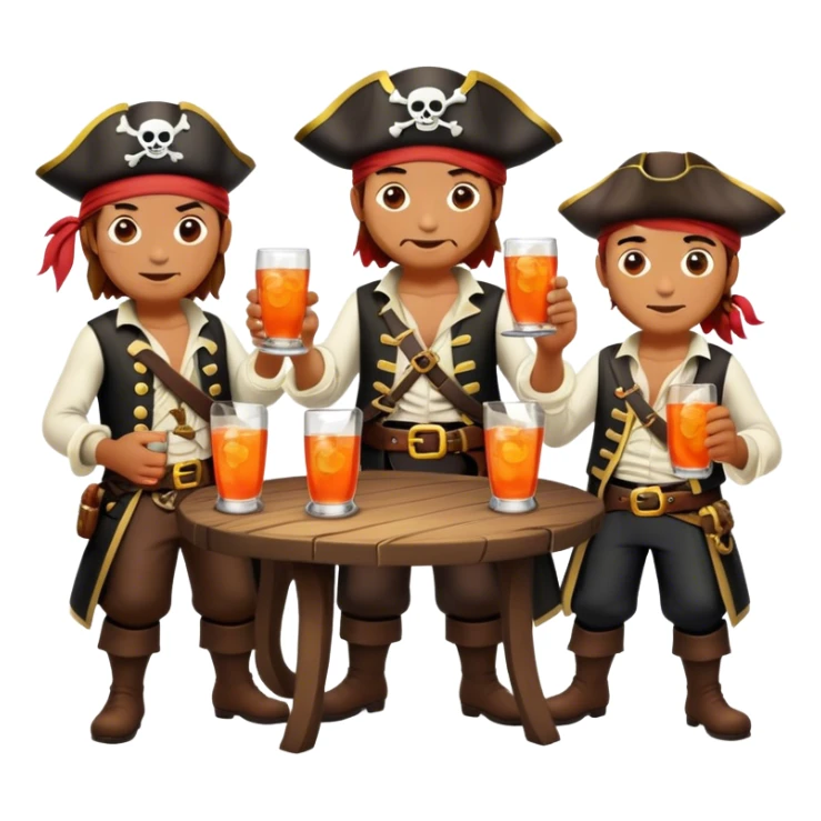 family of pirates drinking aperol sticker
