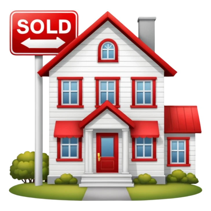 house with for sale sign sticker