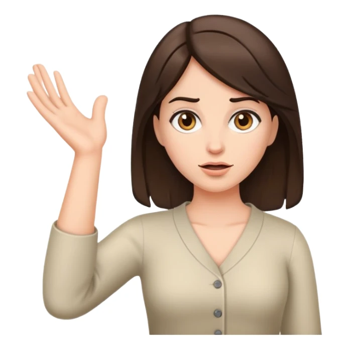 Brunette female shrugging sticker