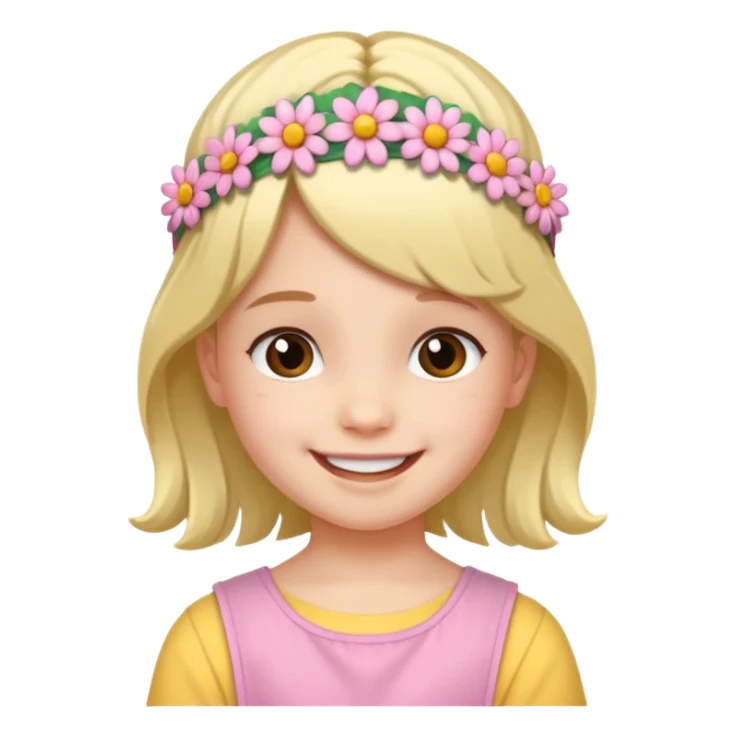 child with flower hair band  sticker