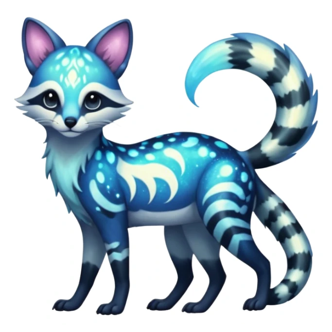 Auroral galactical nebulae starry sparkly bioluminescent natural Genet-Absol-Zeraora-Primagen-fusion-creature  sticker