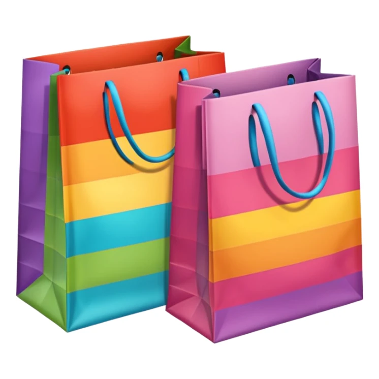 2 beautiful shopping bag with details sticker