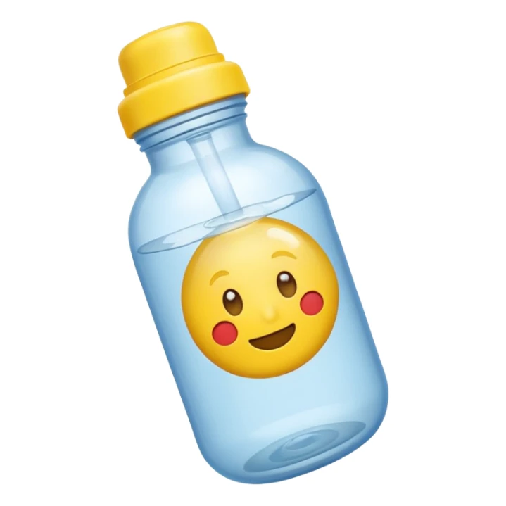 Emoji yellow little stuck in a water bottle sticker