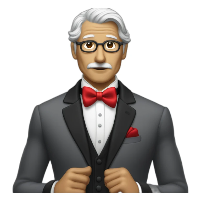 jenkins-a-gray-haired-skullet-butler-wearning-dinner-jacket-with-red-bow-tie-without-glasses-and-closed-eyes sticker