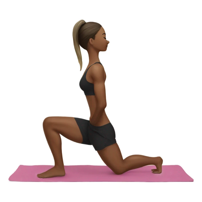 fitness model standing yoga pose side view realistic sticker