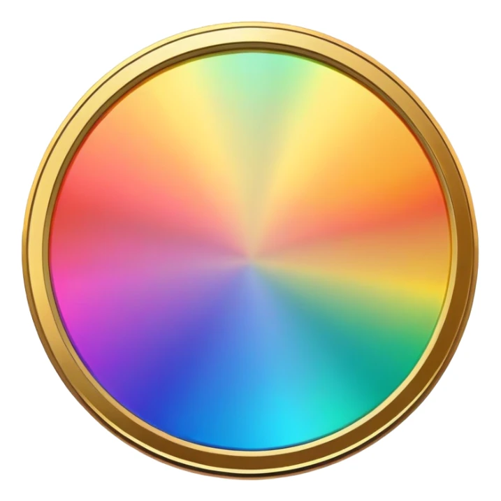 rainbow coin sticker