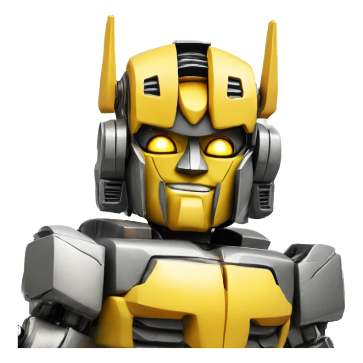transformer thumbs up, make the transformer all yellow. Close up from the torso up sticker