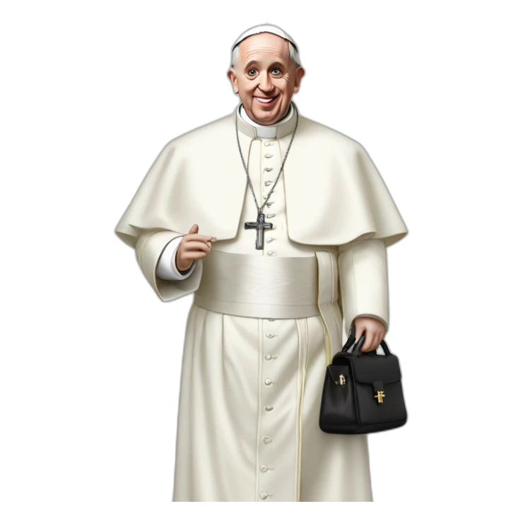 Pope Francis with his balenciaga coat sticker