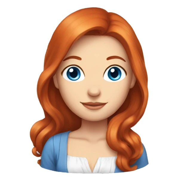 Blue eyed, auburn haired Woman in one piece with a tail sticker