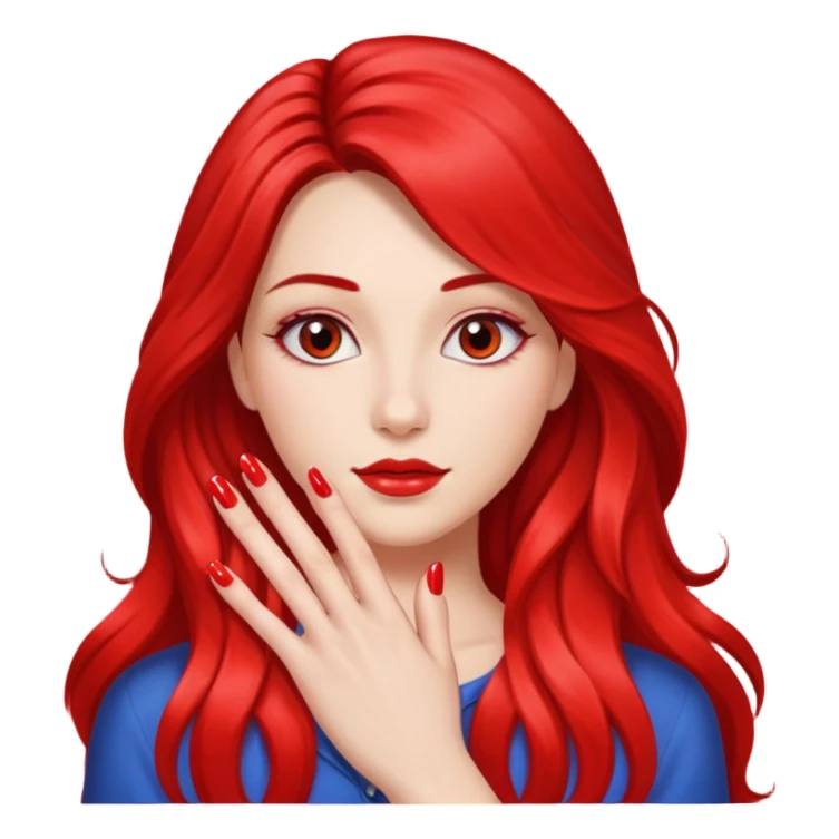 long haired woman nail art on nails sticker