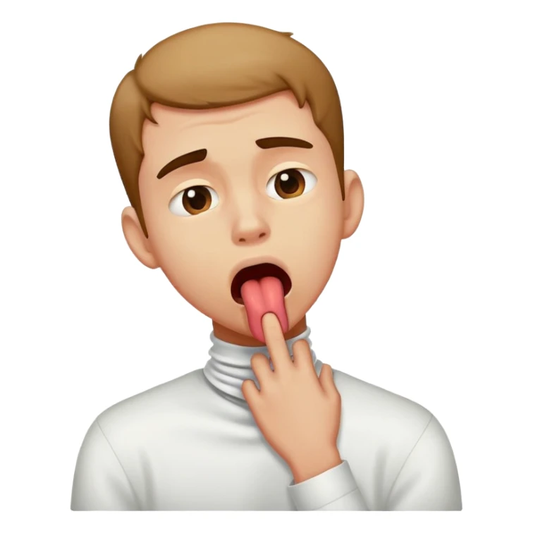 Guy choking his neck sad with tongue out  sticker