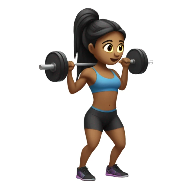 Long HAIR GIRL DOING DEADLIFT sticker
