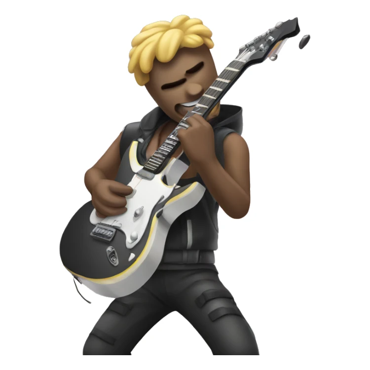 emoji man playing an electric guitar sticker